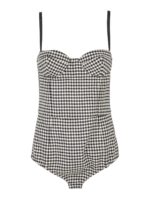 Body smanicato in motivo Vichy