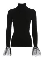 Pull con polsini in tulle point desprit