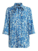 Camicia in twill di seta stampa azulejos