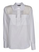 Camicia bianca con inserti in organza