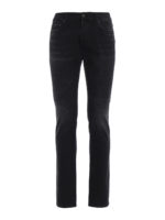Jeans skinny con etichetta VLTN in pelle