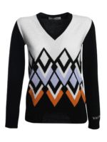 Pullover nero con motivo a rombi