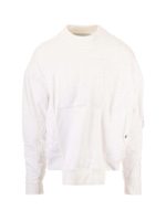 Felpa con tasche laterali bianca