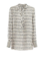 Blusa in twill di seta Signature Stripes