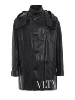 Trench VLTN con cappuccio in cotone spalmato