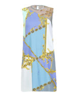 Abito girocollo fantasia con tulle