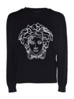 Maglione nero ricamo Medusa