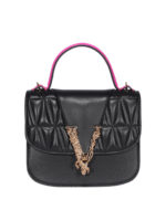 Borsa in pelle con dettagli fluo