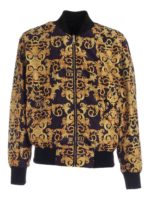Bomber nero stampa Logo Baroque
