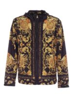 Giubbino nero con stampa Rococo