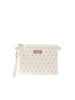 Pochette trapuntata con borchie bianca