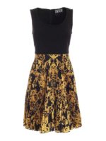 Abito nero con stampa Logo Baroque