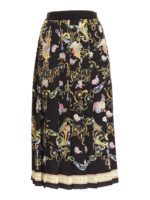 Gonna lunga con stampa nera