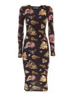 Abito midi nero stampa Versailles