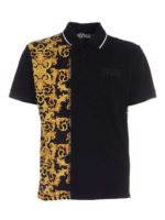Polo nera con logo baroque