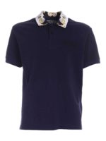 Polo blu con dettagli stampa logo