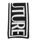 Sciarpa nera e bianca con maxi logo