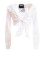 Camicetta corta floreale con nodo