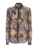 Camicia semitrasparente nera e gialla