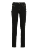 Jeans skinny con cuciture dorate