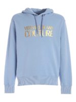 Felpa azzurra con stampa logo lettering