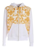 Felpa bianca con stampa Logo Baroque