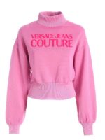 Felpa collo alto rosa con logo