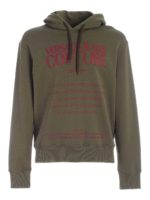 Felpa verde militare stampa etichetta logo