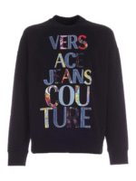 Felpa nera con patch multicolor