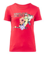 T-shirt in jersey con logo floreale