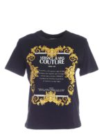 T-shirt nera con stampa Etichetta Gold Baroqu