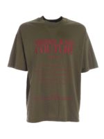 T-shirt verde con stampa etichetta