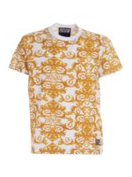 T-shirt bianca con stampa Logo Baroque