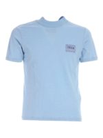 T-shirt azzurra con patch logo