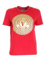 T-shirt con logo gommato rossa