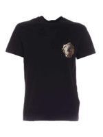 T-shirt nera con V-emblem gommato