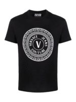 T-shirt V-Emblem nera