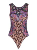 Body nero stampa Paisley Leopard