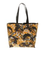 Shopper nera stampa Logo Baroque