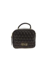 Borsa a tracolla effetto trapuntato nera