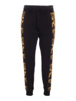 Joggers neri con stampa logo baroque