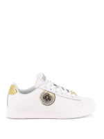 Sneakers in pelle con logo laminato