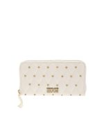 Portafoglio trapuntato con borchie bianco