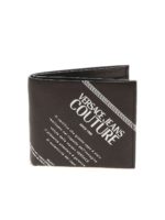 Portafoglio nero con stampa Logo Etichetta bi