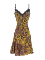 Abito a sottoveste con stampa Leo Baroque