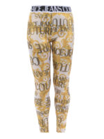 Leggings laminati con stampa Logo Baroque