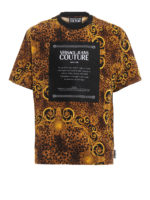 T-shirt con stampa Barocco leopardata
