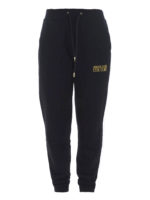 Joggers neri con logo ricamato