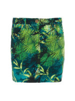 Minigonna in denim stampa Jungle