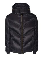 Piumino nero con zip oro